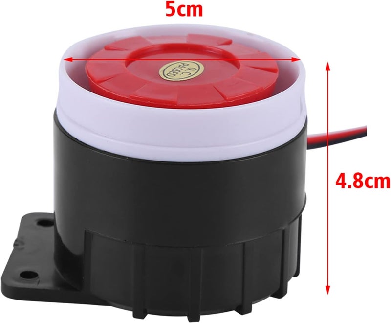 DC 12 V Wired Mini Alarm Horn, 110 dB Loud Sound Security System for Home or Office Protection, Red and Black, 5 cm, 1 Piece - Image 5