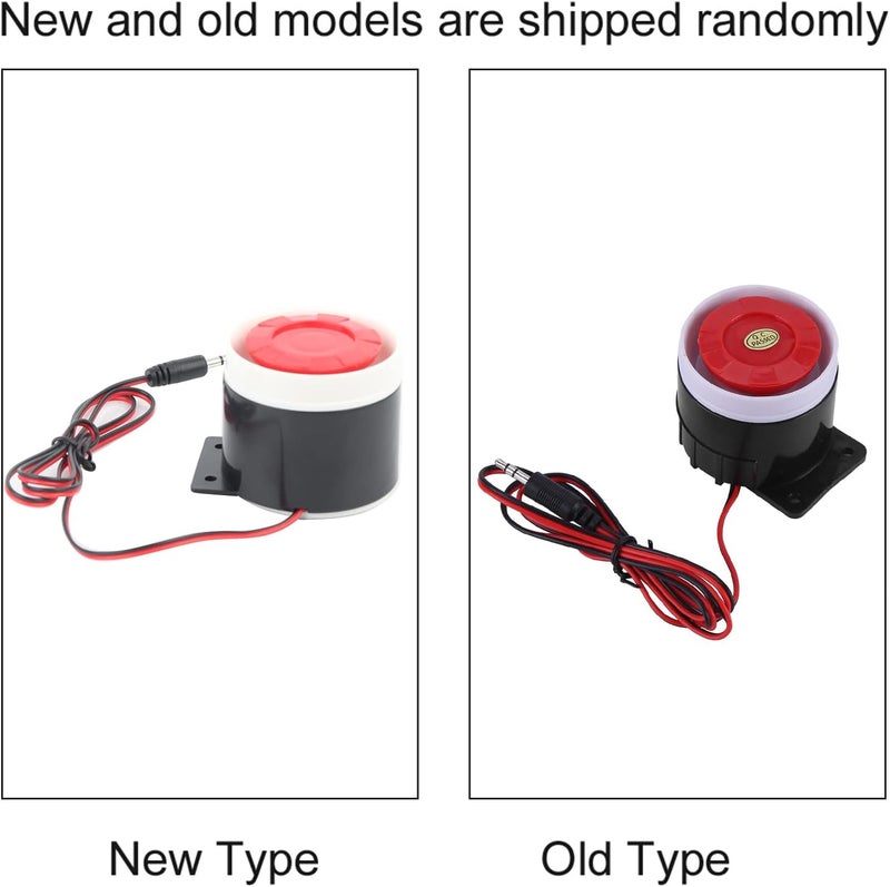 DC 12 V Wired Mini Alarm Horn, 110 dB Loud Sound Security System for Home or Office Protection, Red and Black, 5 cm, 1 Piece - Image 4