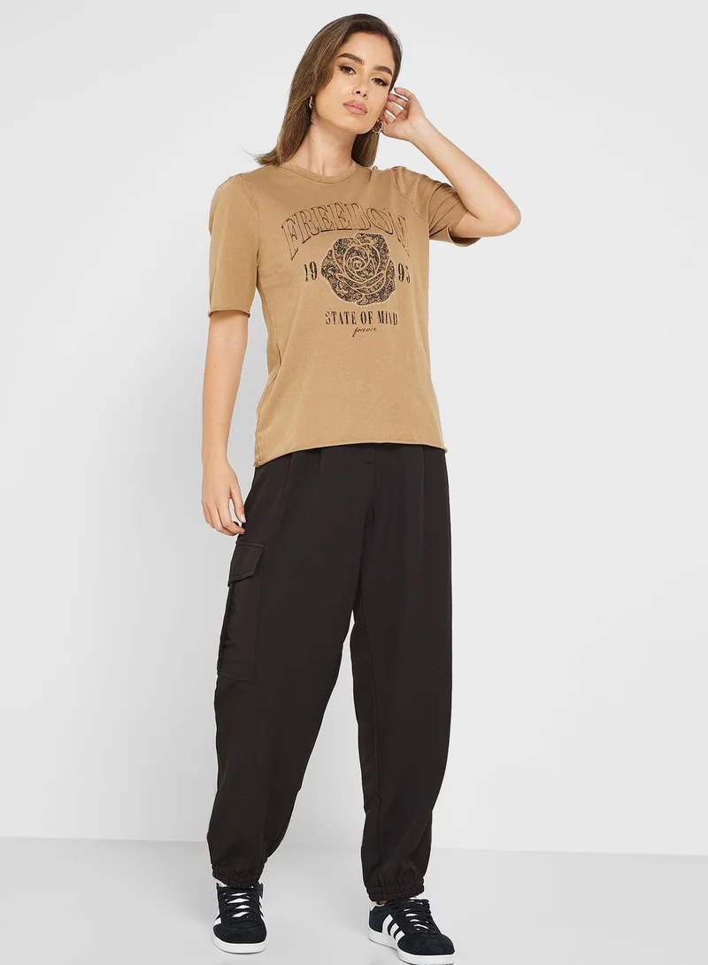 ONLY Puff Sleeve Printed Top