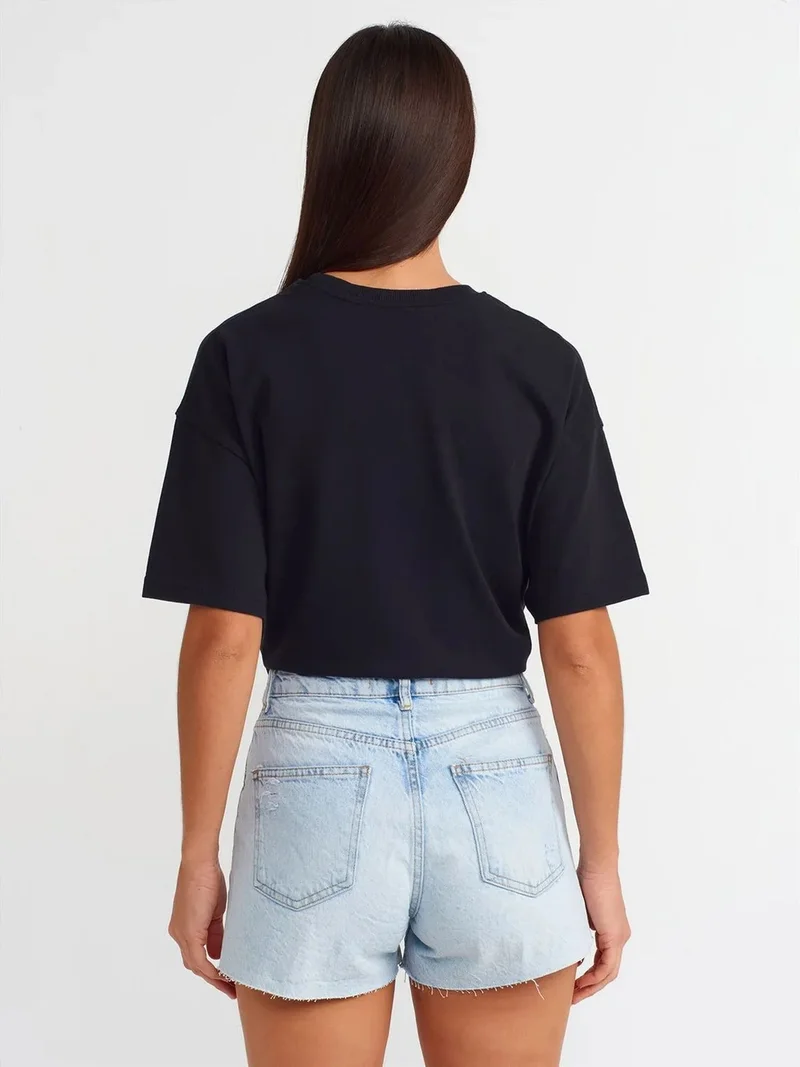 ديلفين DILVIN Women’s High-Waist Cotton Denim Shorts