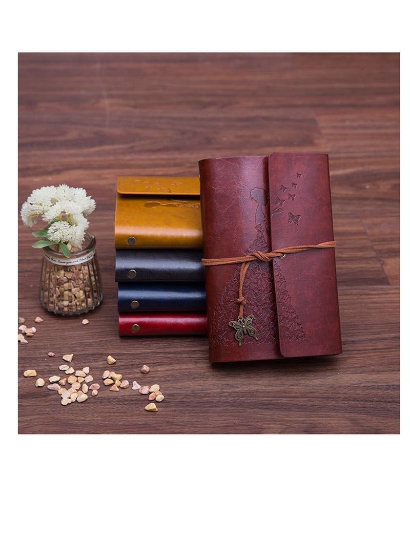 Vintage Leather Journal Notebook Refillable Spiral Bound Diary with Kraft Paper Blank s Travel Sketchbook Ideal for Gifts and Souvenirs for Women - Image 2