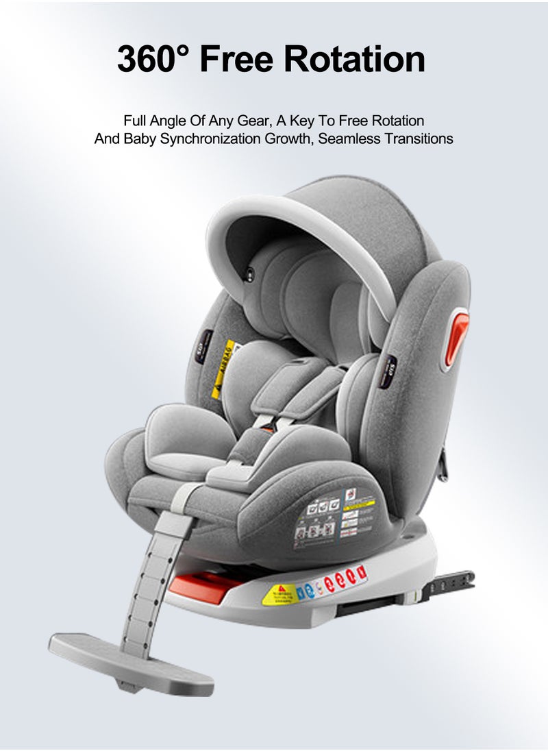 Multifunctional Baby Car Seat 360° Rotation Safety Seats Suitable From 0 Months-12 Years With Footrest