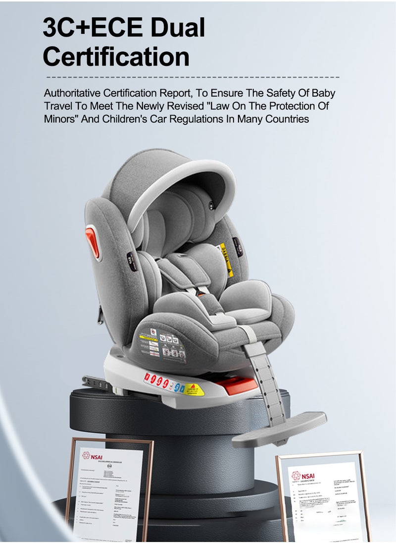 Multifunctional Baby Car Seat 360° Rotation Safety Seats Suitable From 0 Months-12 Years With Footrest