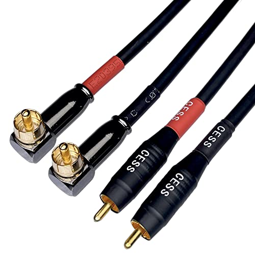CNCESS CESS-167-3f RCA Right Angle to Straight Type Male to Male Preamp Jumpers Patch Cable, 2 Pack (3 Feet) - Image 2
