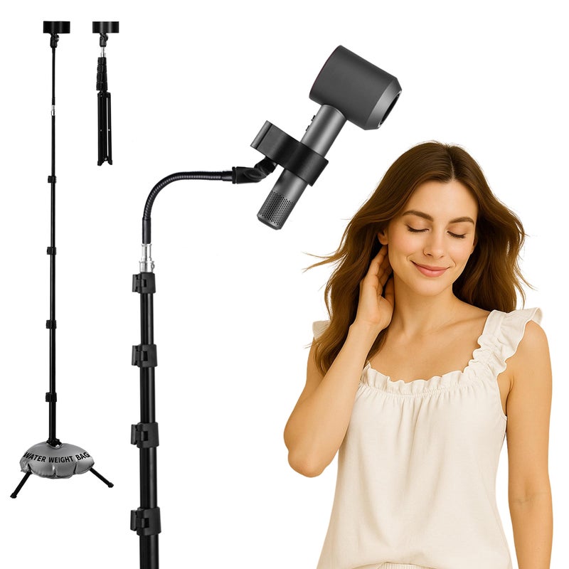 Hugabow Hair Dryer Stand 360 Rotating Universal Holder 2065 Inch Adjustable Hands Free for Pain Relief MultiTasking - Image 2