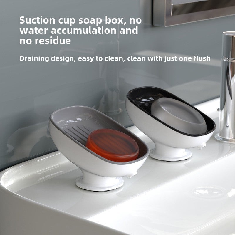 Explosive Soap Box Drain and Punch-Free Household Wall Hanging Suction Cup Soap Storage Rack for Toilet and Bathroom(sky blue bag) - Image 2