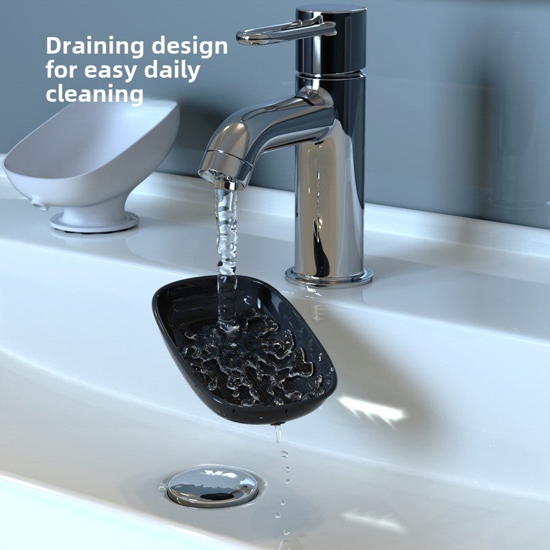 Explosive Soap Box Drain and Punch-Free Household Wall Hanging Suction Cup Soap Storage Rack for Toilet and Bathroom(sky blue bag) - Image 5