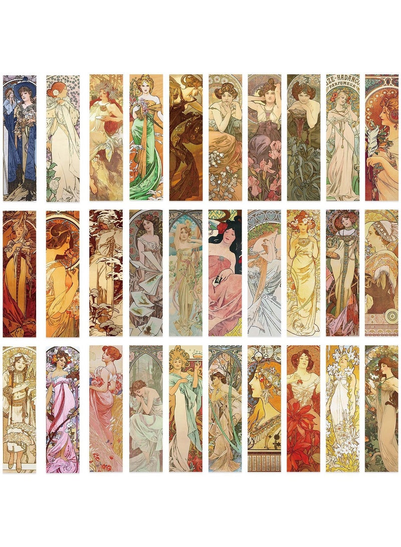 30Pieces Oil Paintings Bulk Bookmarks, 30 Designs Art Painting Book Marks for Students Single Sided Cute Book Mark for Book Lovers Themed Book Marks for Children Students Classroom Gift for Teacher - Image 1