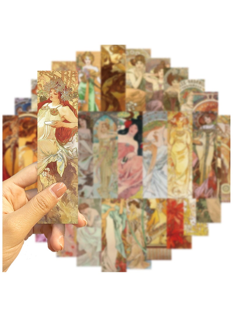 30Pieces Oil Paintings Bulk Bookmarks, 30 Designs Art Painting Book Marks for Students Single Sided Cute Book Mark for Book Lovers Themed Book Marks for Children Students Classroom Gift for Teacher - Image 2