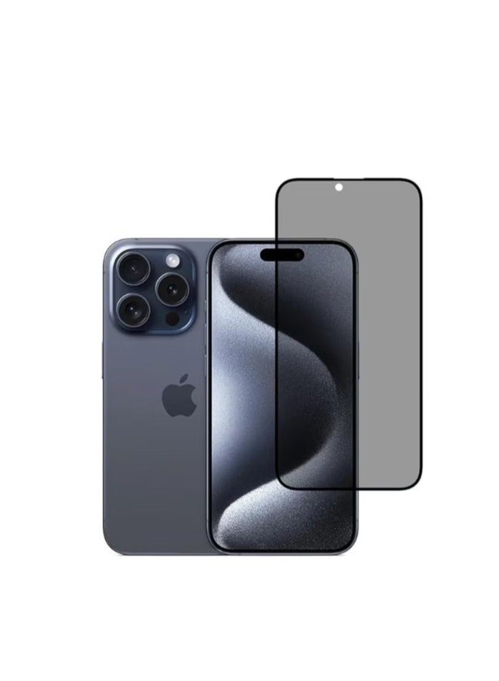 واقي شاشة فامية لهاتف iPhone 16 Pro Max – حماية الخصوصية من الجوانب، زجاج مقوى 9H ضد الخدوش والصدمات، وضوح عالي، طبقة مضادة للبصمات، تركيب سهل بدون فقاعات - Image 2