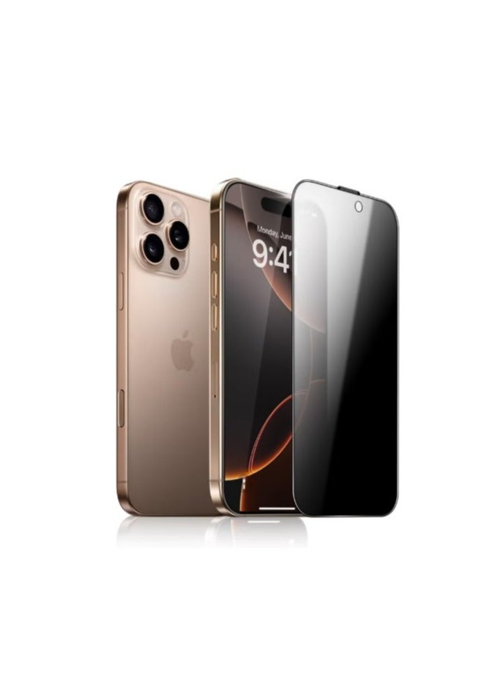 واقي شاشة فامية لهاتف iPhone 16 Pro Max – حماية الخصوصية من الجوانب، زجاج مقوى 9H ضد الخدوش والصدمات، وضوح عالي، طبقة مضادة للبصمات، تركيب سهل بدون فقاعات - Image 1