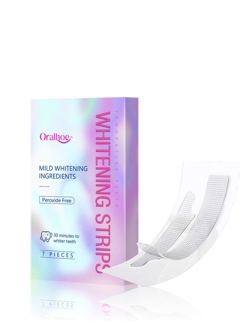أورالحوي شرائط تبييض الأسنان - خالية من البيروكسيد - تبييض بدون ضرر - إزالة البقع العميقة - تبييض للأسنان الحساسة - 7 شرائط - Image 1