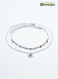 Breeze Women's cyan double-layer star necklace hip-hop style necklace S  - Image 1
