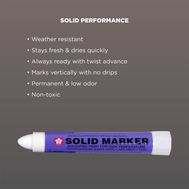 SAKURA SOLID MARKER Sakura Solidified Paint Solid Marker, White (Box of 12),XSC-50 - Image 4