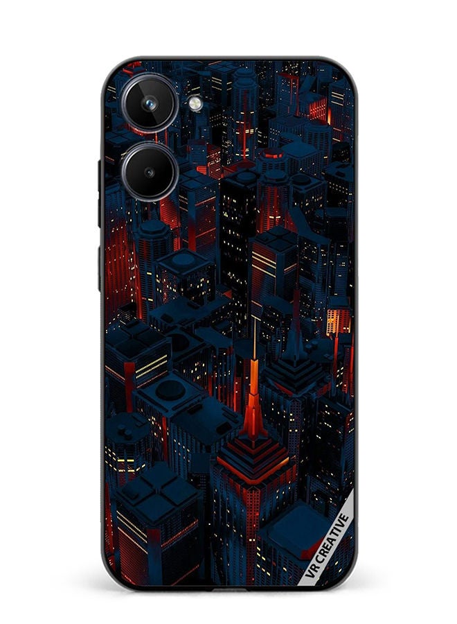 VR CREATIVE Protective Case Cover For Realme 10 Dark City Design Multicolour - Image 1