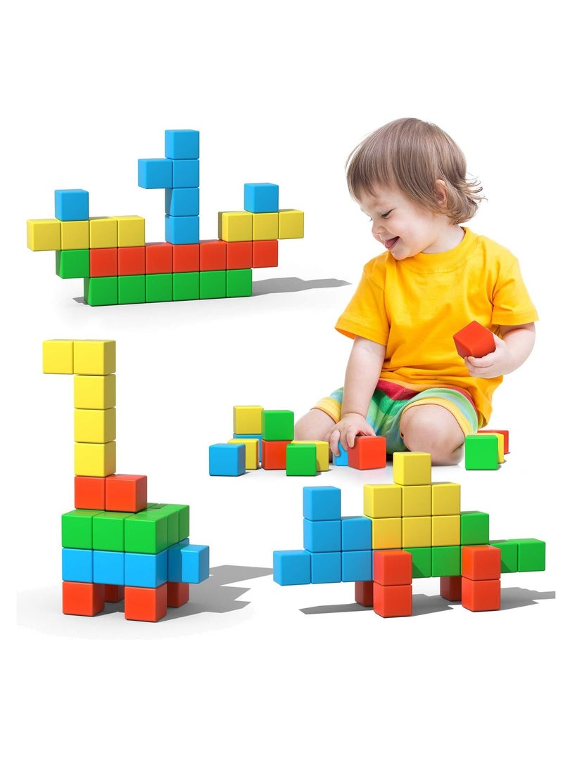 Magnetic Blocks,2cm Large Magnetic Blocks,3D Magnetic Cubes,Preschool Building Kits,Sensory Montessori Toys Children's Blocks,Boys Girls Toddlers  - Image 1
