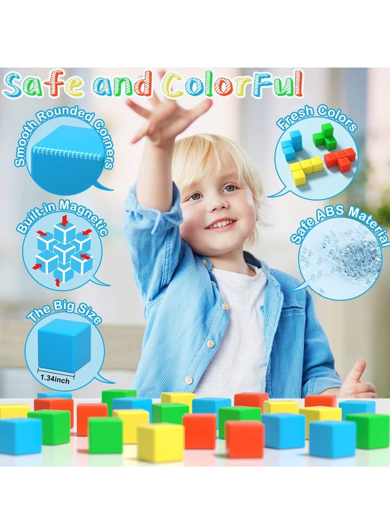 Magnetic Blocks,2cm Large Magnetic Blocks,3D Magnetic Cubes,Preschool Building Kits,Sensory Montessori Toys Children's Blocks,Boys Girls Toddlers  - Image 5