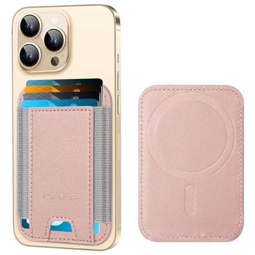 HiWe for MagSafe Wallet, Strongest Magnetic Wallet for iPhone 17/16/15/14/13/12 Series, 7 Cards Holder, Leather Minimalist Slim RFID, 1 Slot, Gold - Image 1