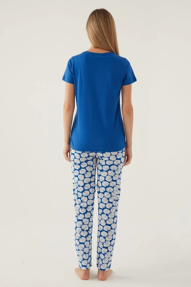 Arnetta Women's Button-down Collar Pocket Pajama Set, 100% Cotton Pajama Set