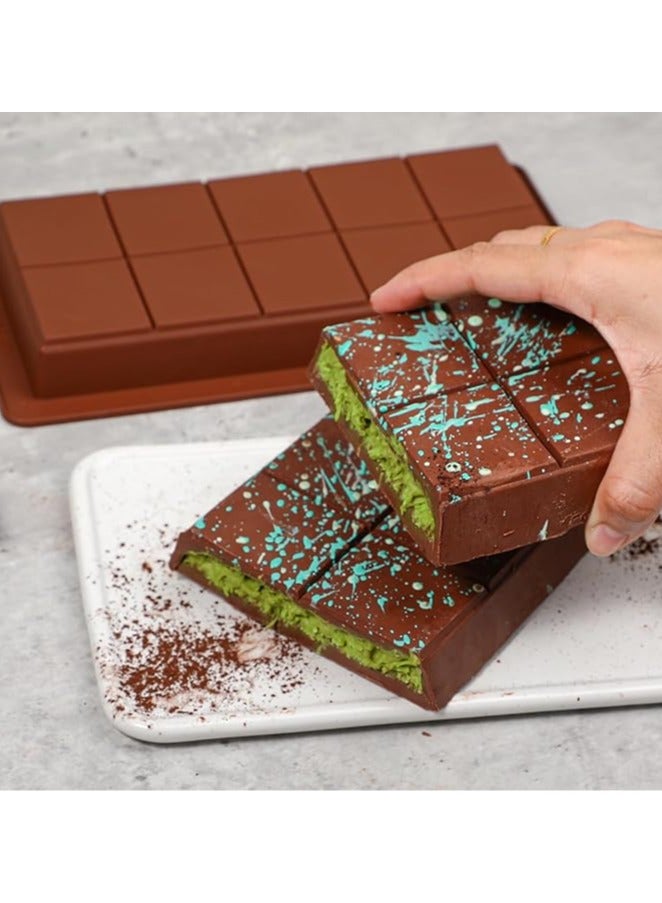 2 Pack Deep Chocolate Bar Molds , Deep Large and Thick Silicone Chocolate Bar Molds for Stuffed Bar, Big Chocolate Candy Bar Mold for Filling Knafeh Pistachio Chocolate Bar  - Image 3