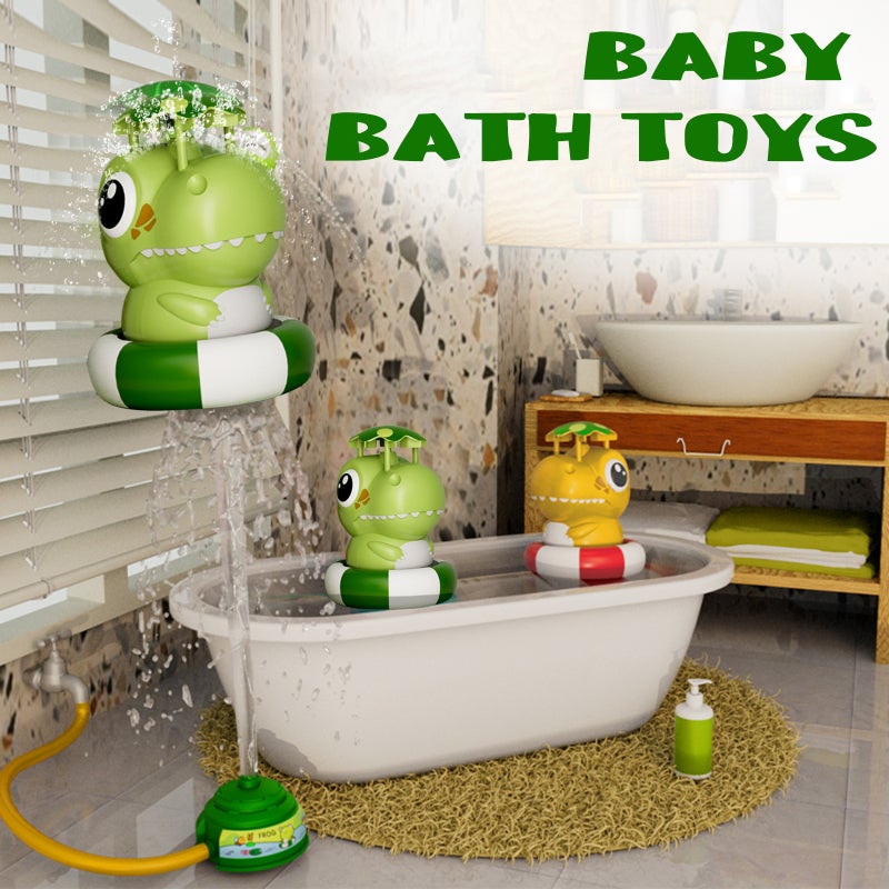 Fountain Rotation Sprinkler Cute Yellow Baby Bath Toy - High Spray Kids Backyard Splashing Toys For Fun Parent-Child Interaction - Image 3