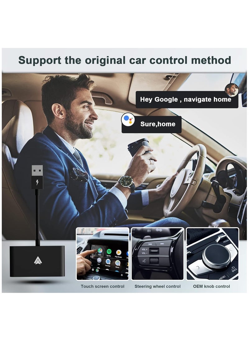 Generic - Wireless CarPlay Android Auto Adapter, CarPlay Dongle for OEM Wired CarPlay Cars, Convert Wired to Wireless CarPlay, Support Online Update Plug & Play Easy Use Fit for Cars (Black) - Image 1