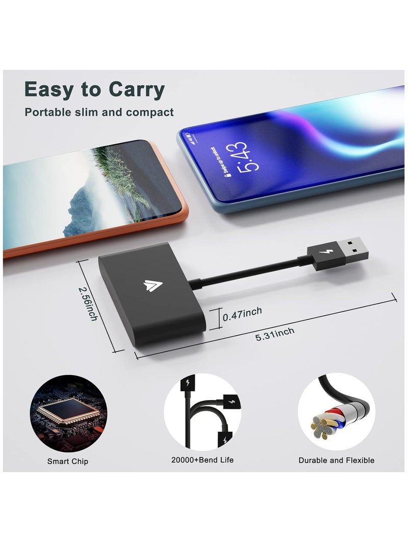 Generic - Wireless CarPlay Android Auto Adapter, CarPlay Dongle for OEM Wired CarPlay Cars, Convert Wired to Wireless CarPlay, Support Online Update Plug & Play Easy Use Fit for Cars (Black) - Image 1