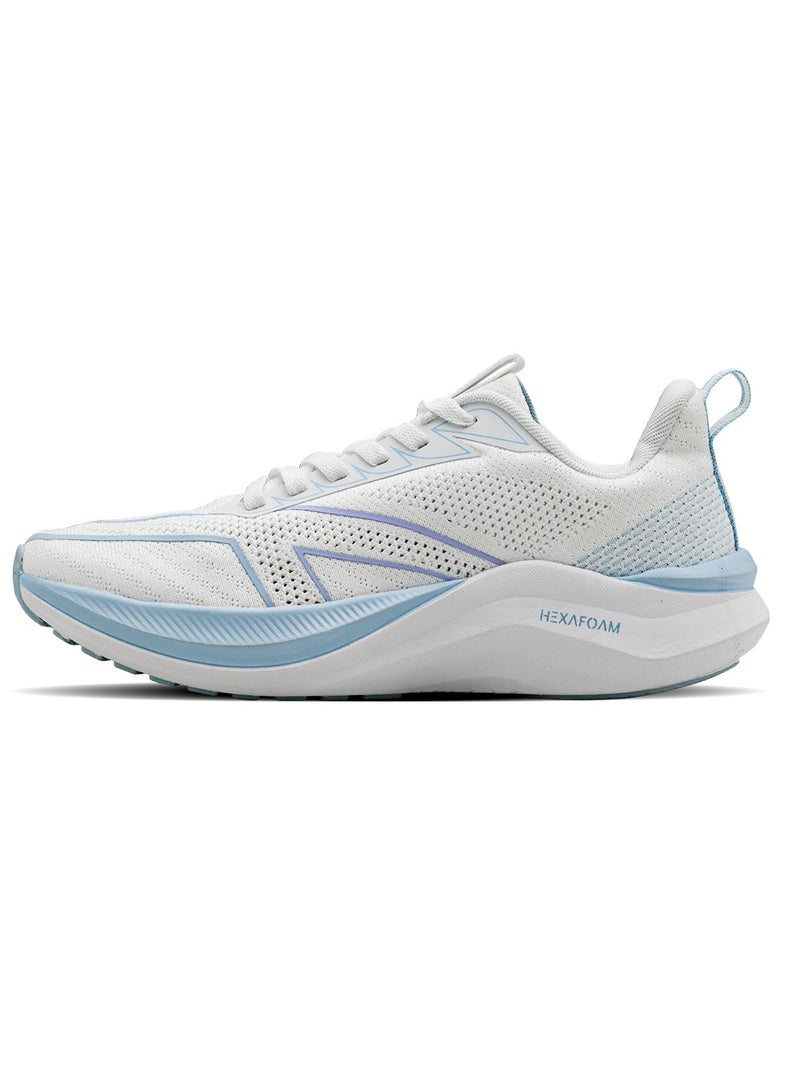 HUNDRED Hundred Glidepace  Multipurpose Shoes | Running, Walking, Training, Gym & Jogging | Active Grip | HexaFoam Technology |Carbon Fibre Support Plate (White/Light Blue - EUR 41)  - Image 1
