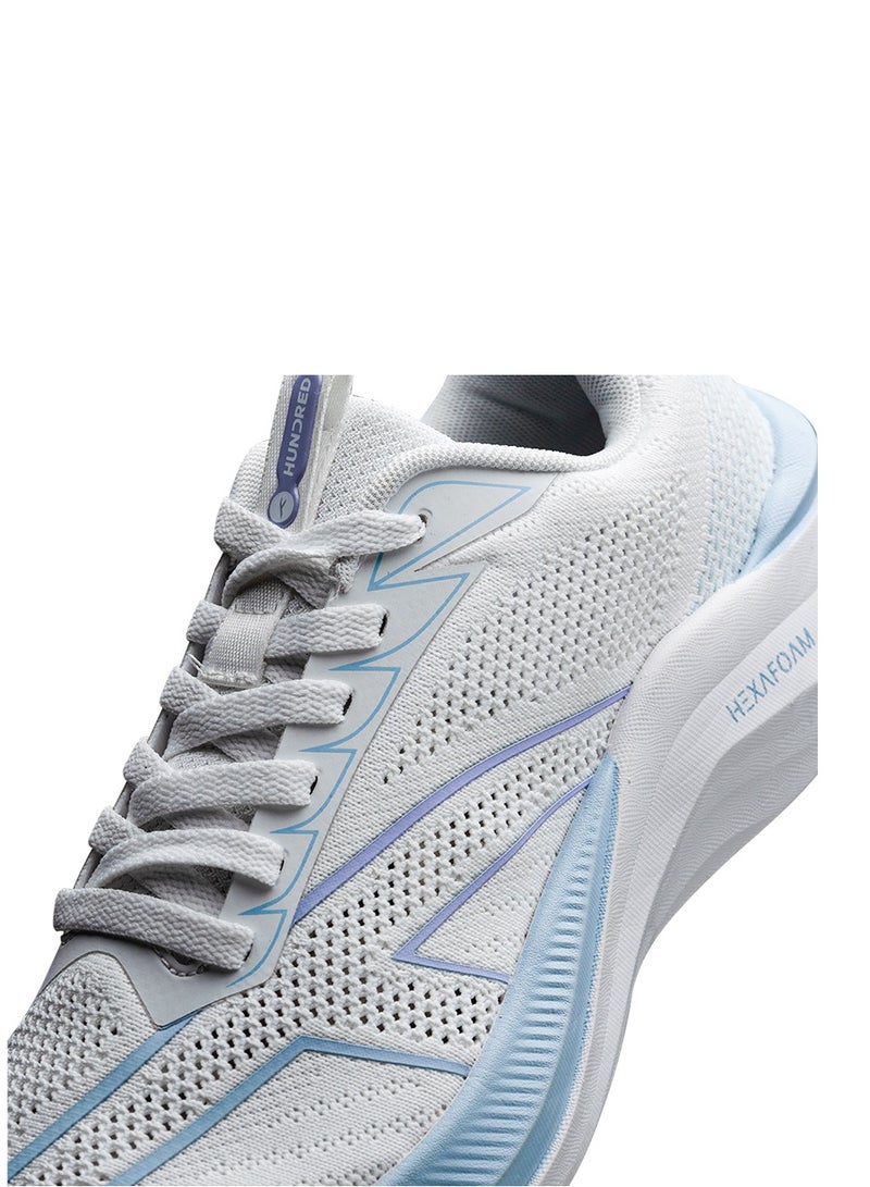 HUNDRED Hundred Glidepace  Multipurpose Shoes | Running, Walking, Training, Gym & Jogging | Active Grip | HexaFoam Technology |Carbon Fibre Support Plate (White/Light Blue - EUR 41)  - Image 5