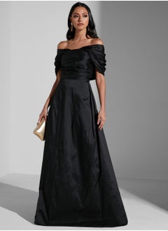 Namshi x Hadia Ghaleb Gathered Shoulder Dress  - Image 5