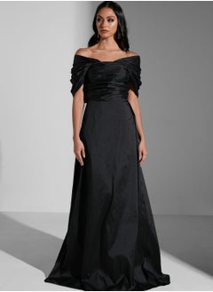 Namshi x Hadia Ghaleb Gathered Shoulder Dress  - Image 1