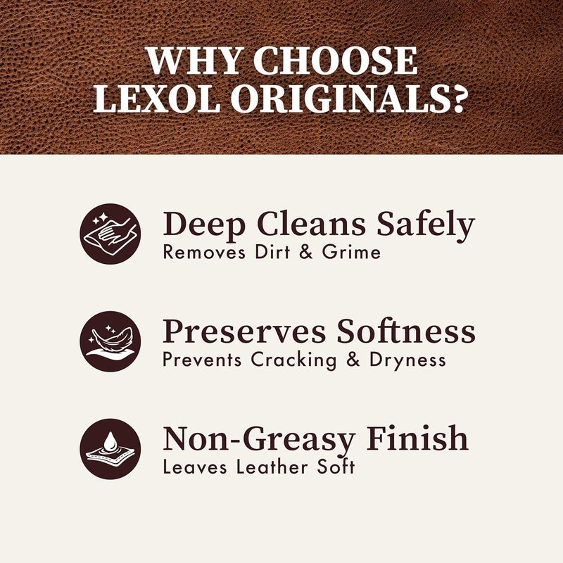 Lexol All Leather Cleaner and Conditioner Kit for Car Seats and Interiors, Couches and Furniture, Shoes and Boots, Baseball Gloves and Horse Saddles, Two 8 oz Bottles and Two Sponges Assorted color options - Image 2
