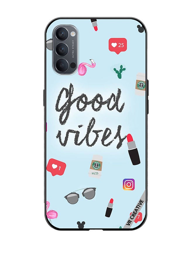 VR CREATIVE Protective Case Cover For Oppo Reno4 Pro 5G Good Vibes Ready to Pose Design Multicolour - Image 1
