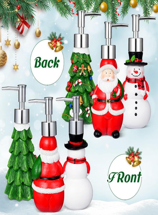 Barydat 3 Pcs Christmas Hand Soap Dispenser - Resin Lotion Pump Santa Shaped Novelty Refillable Soap Dispensers for Kitchen Bathroom - Image 3