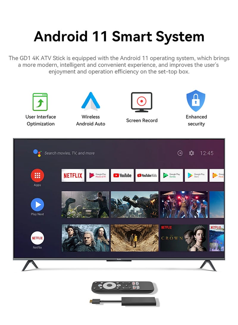 Mi VAZA Mi VAZA TV Stick [Google Certification] - Android 11 - 2GB+32GB - 4K HDR + Streaming Devices for TV - Dual-band WiFi - Support Dolby Atmos - Smart TV Box - Network Set-Top Box -  Streaming Media Players with Google Voice Remote  - Image 3