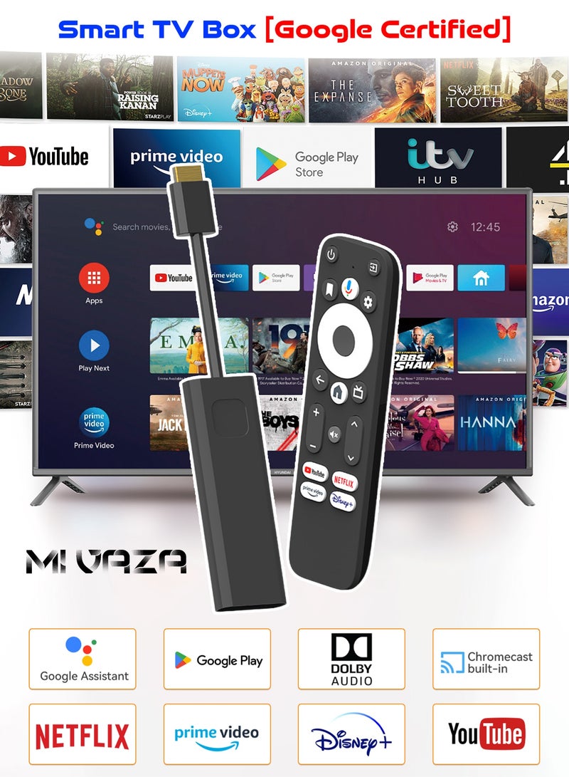 Mi VAZA Mi VAZA TV Stick [Google Certification] - Android 11 - 2GB+32GB - 4K HDR + Streaming Devices for TV - Dual-band WiFi - Support Dolby Atmos - Smart TV Box - Network Set-Top Box -  Streaming Media Players with Google Voice Remote  - Image 1