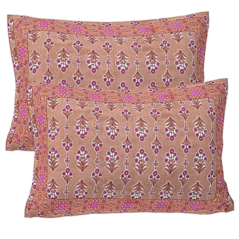 Traders Choice King Size Cotton Double Bed Bedsheet with 2 Pillow Covers 280 TC Flat Sheet 100 X 108 Inches Jaipuri Print Double BedSheet Multicolor1  - Image 2