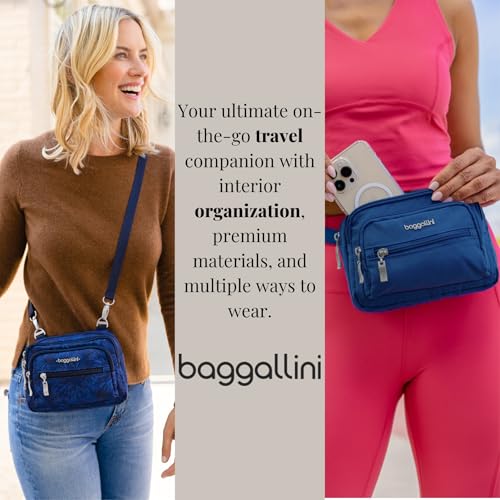 Baggallini womens Triple Zip Travel Crossbody Handbags, Pacific, One Size US - Image 2