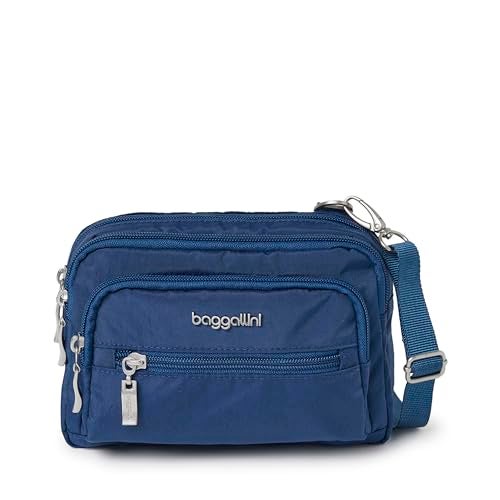 Baggallini womens Triple Zip Travel Crossbody Handbags, Pacific, One Size US - Image 1