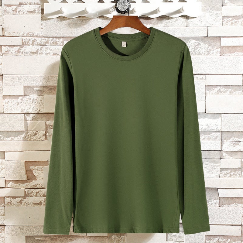 Suning 180G Combed Cotton Long Sleeve T-Shirt Solid Color Base Men'S Tide Casual Joker Base Shirt - Image 1