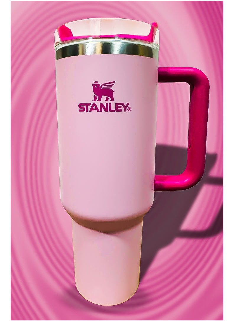 Stanley 40oz Stainless Steel Tumbler Travel Mug with Reusable Straw | BPA-Free, Durable & Dishwasher Safe | Leak-Resistant FlowState Lid | Double Wall Insulation Keeps Drinks Hot for 16H & Cold for 24H | Slim Base Fits Car Cup Holders | Ergonomic Handle for Home, Office, Travel & Outdoor Use