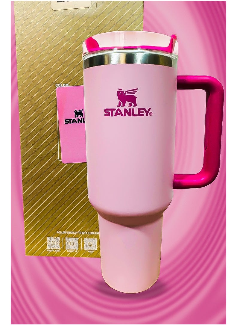 Stanley 40oz Stainless Steel Tumbler Travel Mug with Reusable Straw | BPA-Free, Durable & Dishwasher Safe | Leak-Resistant FlowState Lid | Double Wall Insulation Keeps Drinks Hot for 16H & Cold for 24H | Slim Base Fits Car Cup Holders | Ergonomic Handle for Home, Office, Travel & Outdoor Use