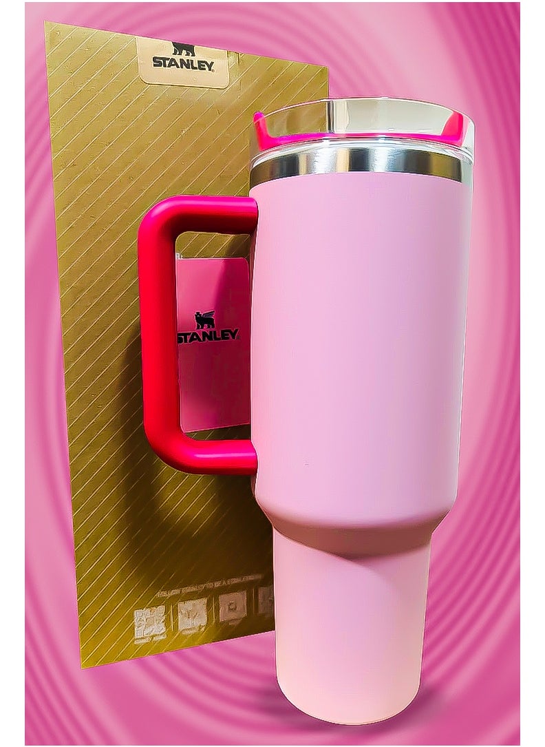 Stanley 40oz Stainless Steel Tumbler Travel Mug with Reusable Straw | BPA-Free, Durable & Dishwasher Safe | Leak-Resistant FlowState Lid | Double Wall Insulation Keeps Drinks Hot for 16H & Cold for 24H | Slim Base Fits Car Cup Holders | Ergonomic Handle for Home, Office, Travel & Outdoor Use