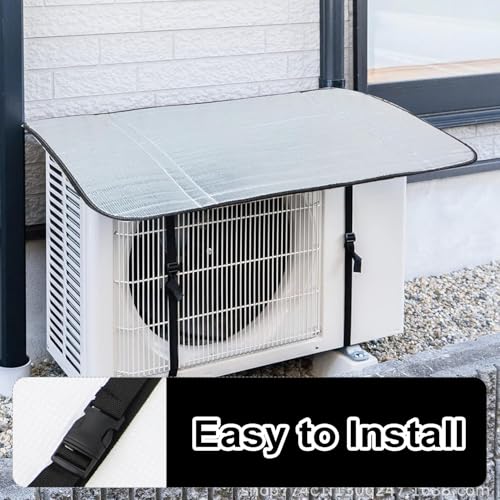 TecoKart® 40 x 80cm AC Outdoor Unit Protector – Heat-Insulated & Weather-Resistant Double-Layer Aluminum Film AC Protection Cover Outdoor Unit – AC Compressor Cover Outdoor with Adjustable Strap - Image 5