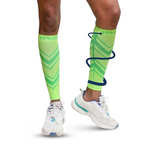 Sorgen Sports Compression Calf Sleeves | 20-30 mm Hg | Ideal for Running, Cycling, Marathons, Athletics & Indoor Training | Helps Reduce Leg Cramps | Boosts Performance & Aids Recovery | Comfortable, Durable & Supportive (Neon Green, S/M) - Image 1