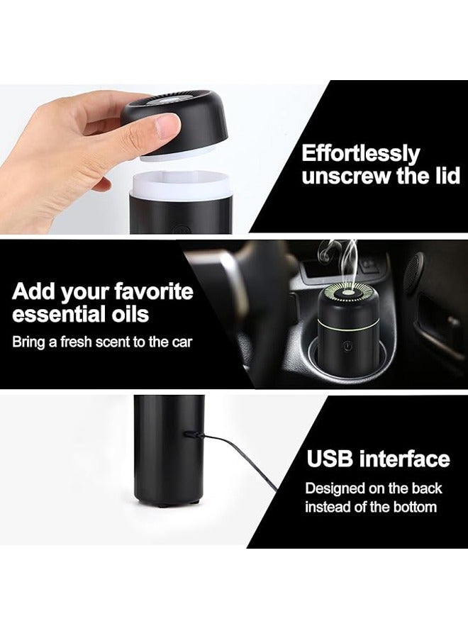 Car Diffuser, Portable Mini Ultrasonic Mist Humidifier, USB Car Scent Air Diffuser with 7-Color Light & 2 Spray Modes, Aromatherapy Oil Diffuser for Car, Home, Travel & Office - Image 5