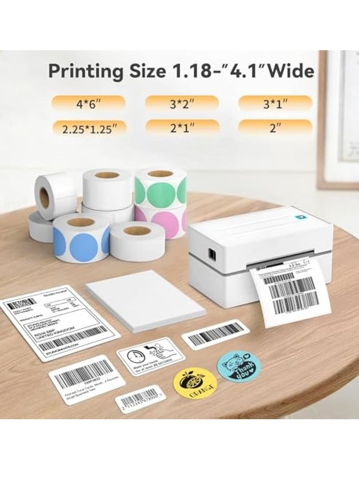 Bluetooth Thermal Shipping Label Printer, Wireless 4x6 Shipping Label Printer for Shipping Packages, Support Android, iPhone and Windows