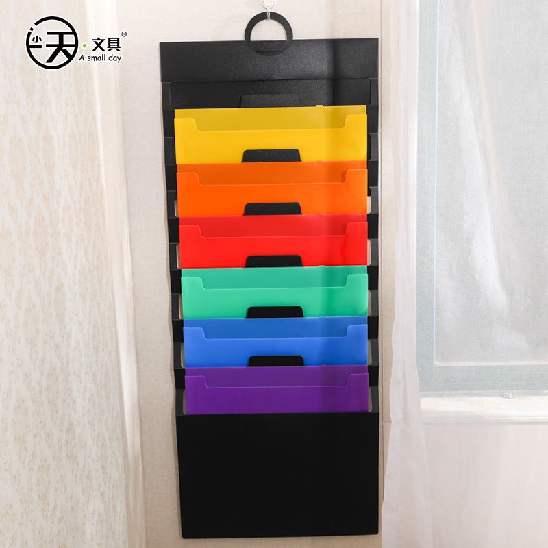Rainbow Pp Material Portable Wall-Mounted Organ Bag A4 Six-Cell Office Data Storage Folder Manufacturers - Image 1