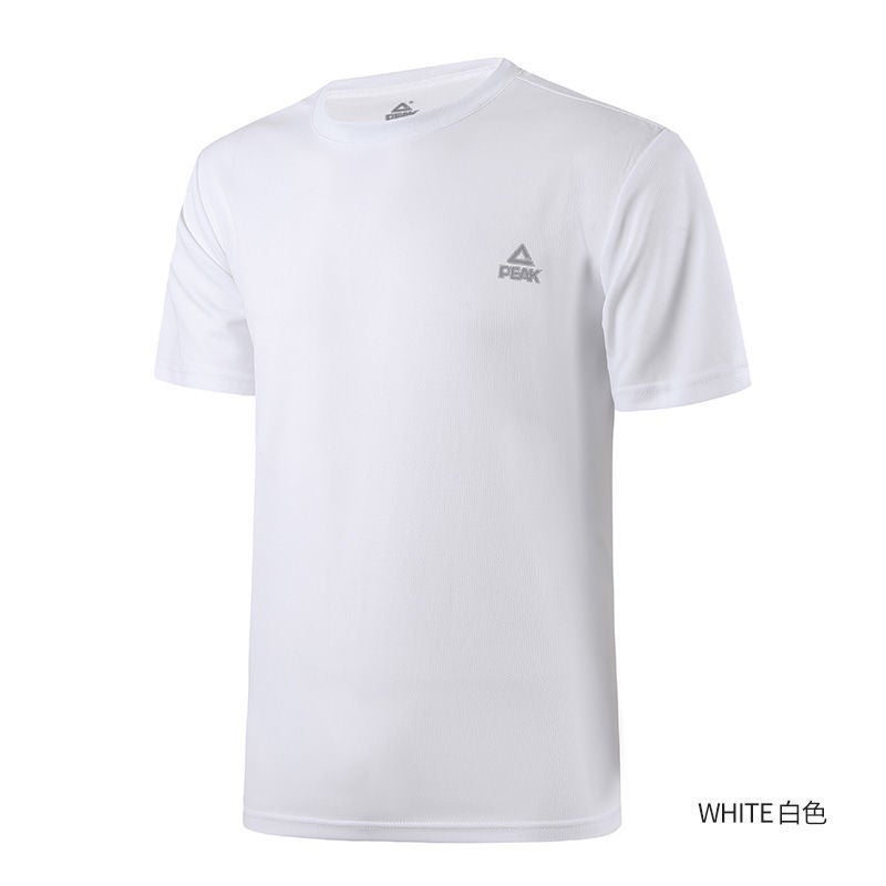 Peak Crewneck Sports Solid Color Cotton T-Shirt Breathable Quick-Drying Short-Sleeved Men'S Half-Sleeved Sports Short T Colorful Printed Top For Women - Image 1