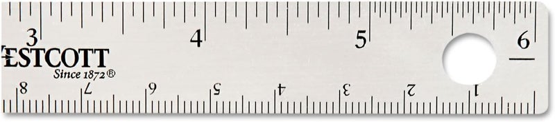 Westcott Stainless Steel Office Ruler with Cork Base - 6 Inch - Image 2